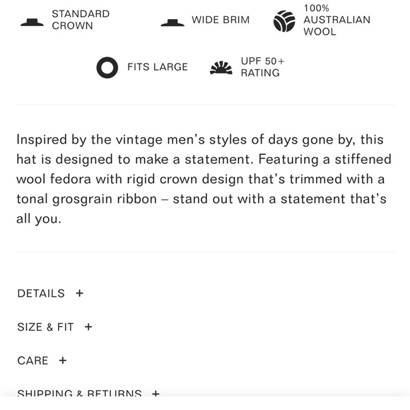 Lack of Color Wool felt hat. New!! Very light Tan. - Picture 6 of 7